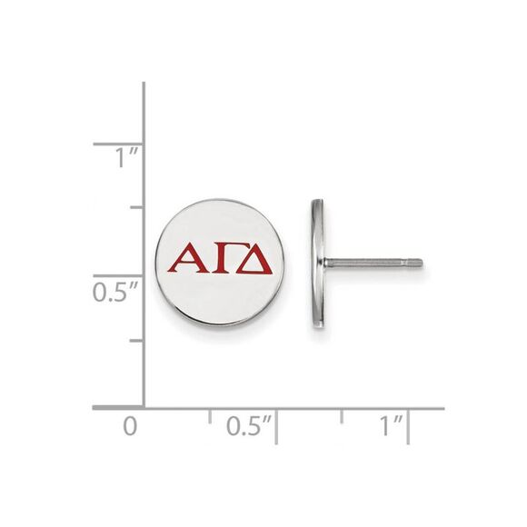 Sterling Silver Alpha Gamma Delta Enamel Post Earrings - Picture 2 of 3